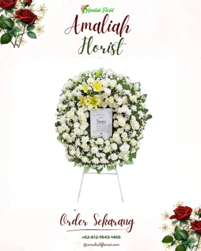 Krans Bunga Duka Cita di Gandaria Utara